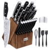 23 Pcs Kitchen Knife Set with Block, High Carbon Stainless Steel Chef Knife Set, Ultra Sharp, Full-Tang Design - TAIMASI